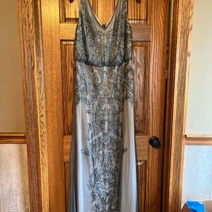 Adrianna Papel beaded Embellished Evening Gown